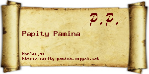 Papity Pamina névjegykártya